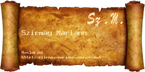 Szirmay Mariann névjegykártya